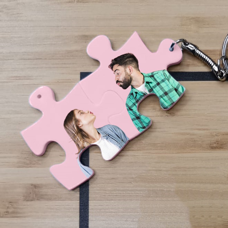 Coppia di portachiavi puzzle personalizzabili