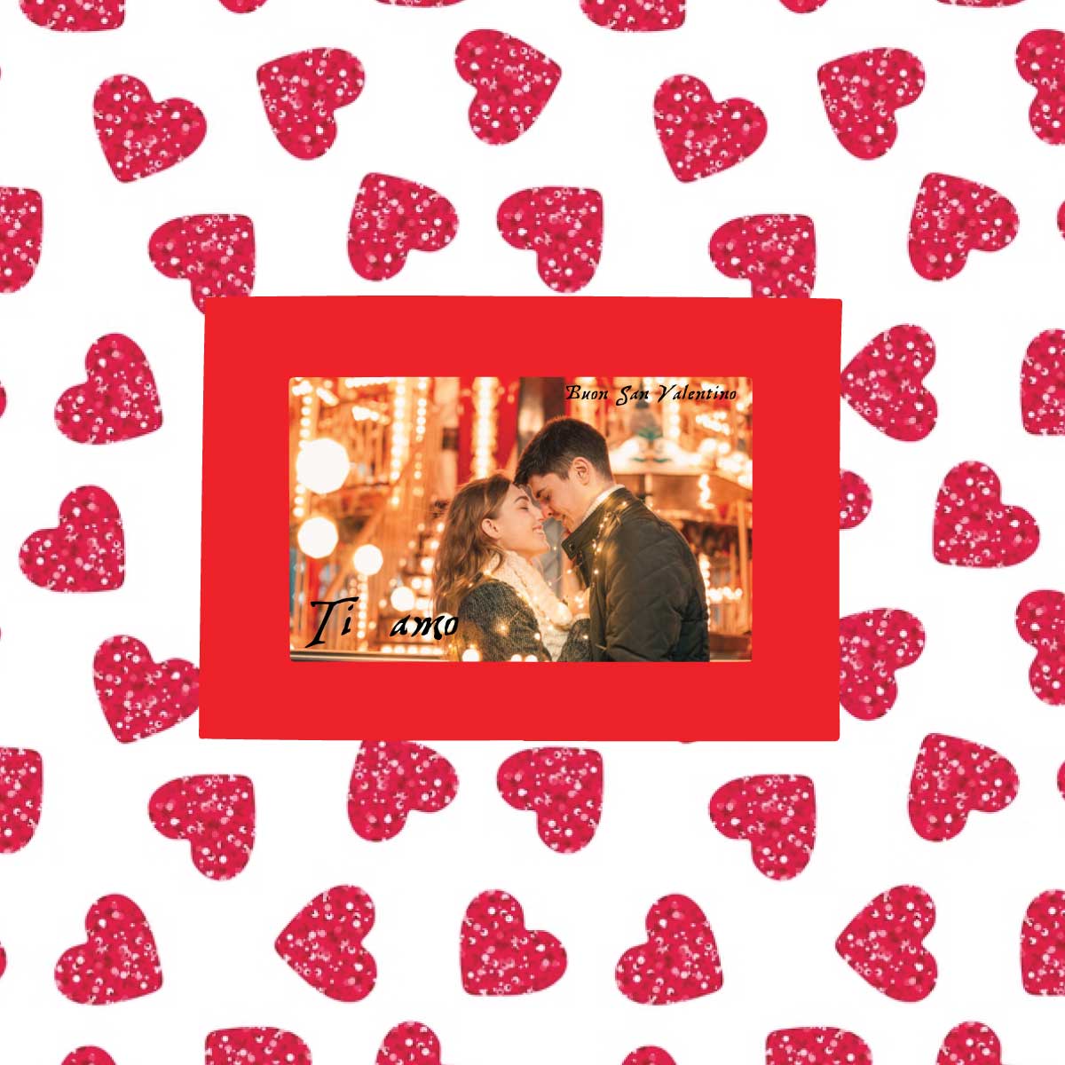 Cornice fotografica magnetica rossa san Valentino